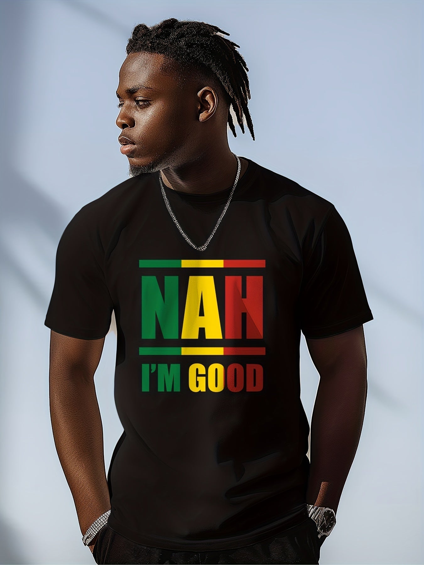 NAH I'm GOOD Color Printed Men's T-shirt Pattern T-shirt Men's Summer Clothing