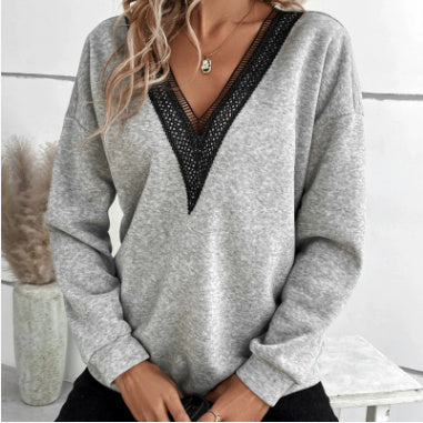 Women's Fashion Color Contrast Loose-fitting T-shirt Top