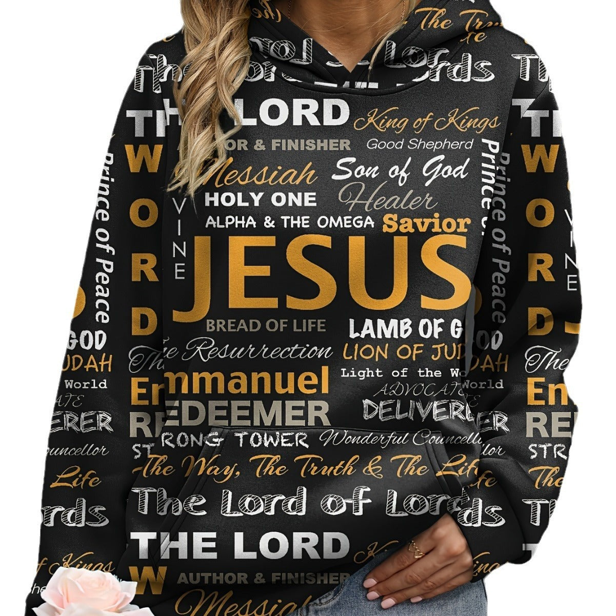 European And American Letter Print Hoodie Casual Kangaroo Pocket Long Sleeve Sweatshirt
