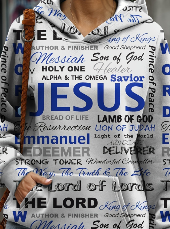 European And American Letter Print Hoodie Casual Kangaroo Pocket Long Sleeve Sweatshirt