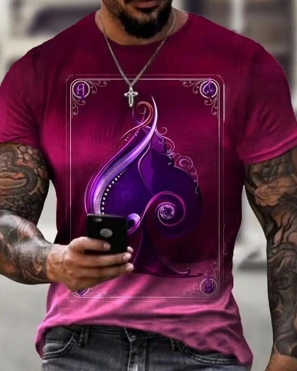 Men's Plus Size Graphic Round Neck Short Sleeve T-Shirt