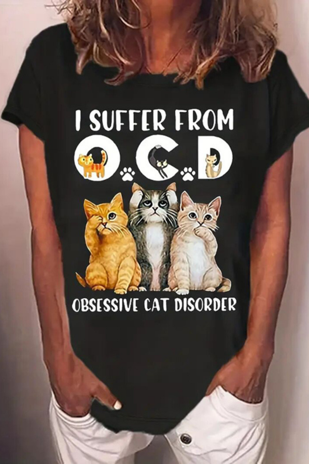 Women's Cute Cat Graphic T-Shirt Casual Crewneck Short Sleeve Summer Top For Cat Lovers And Everyday Wear