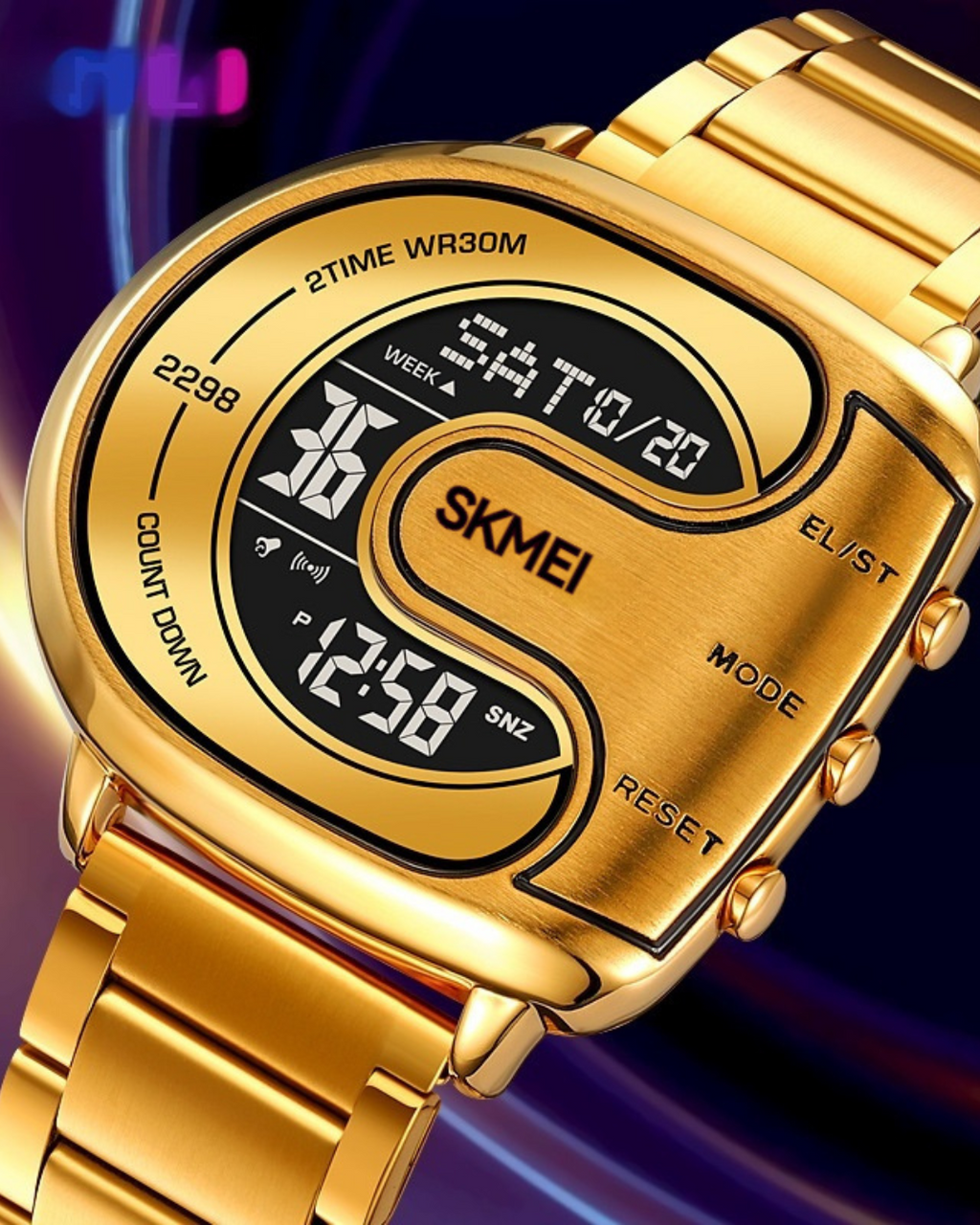 U-shaped Dial Creative Men's Multifunctional Waterproof Electronic Watch