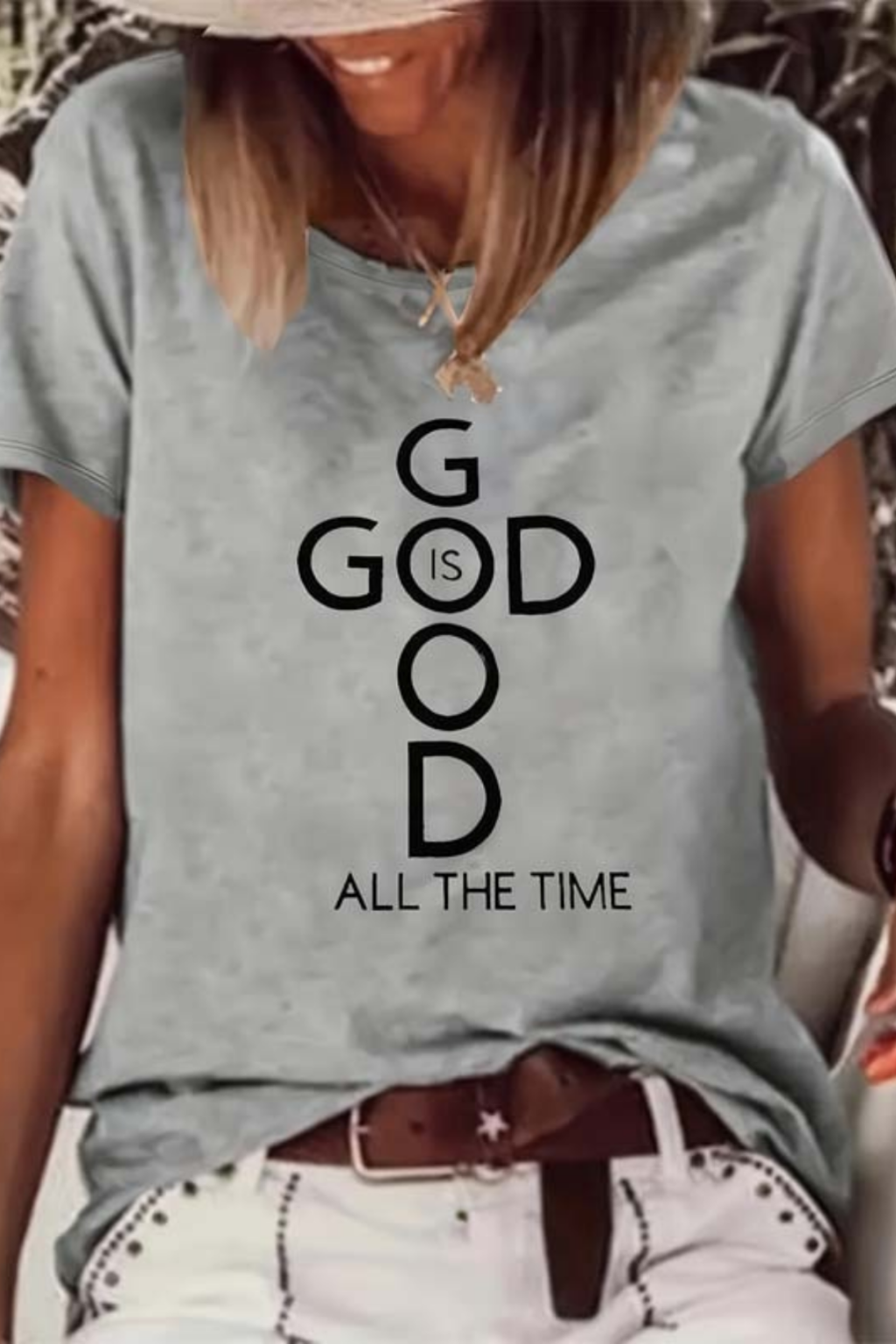 Women's Letter Print Short Sleeve T-Shirt - Casual Round Neck Summer Tee