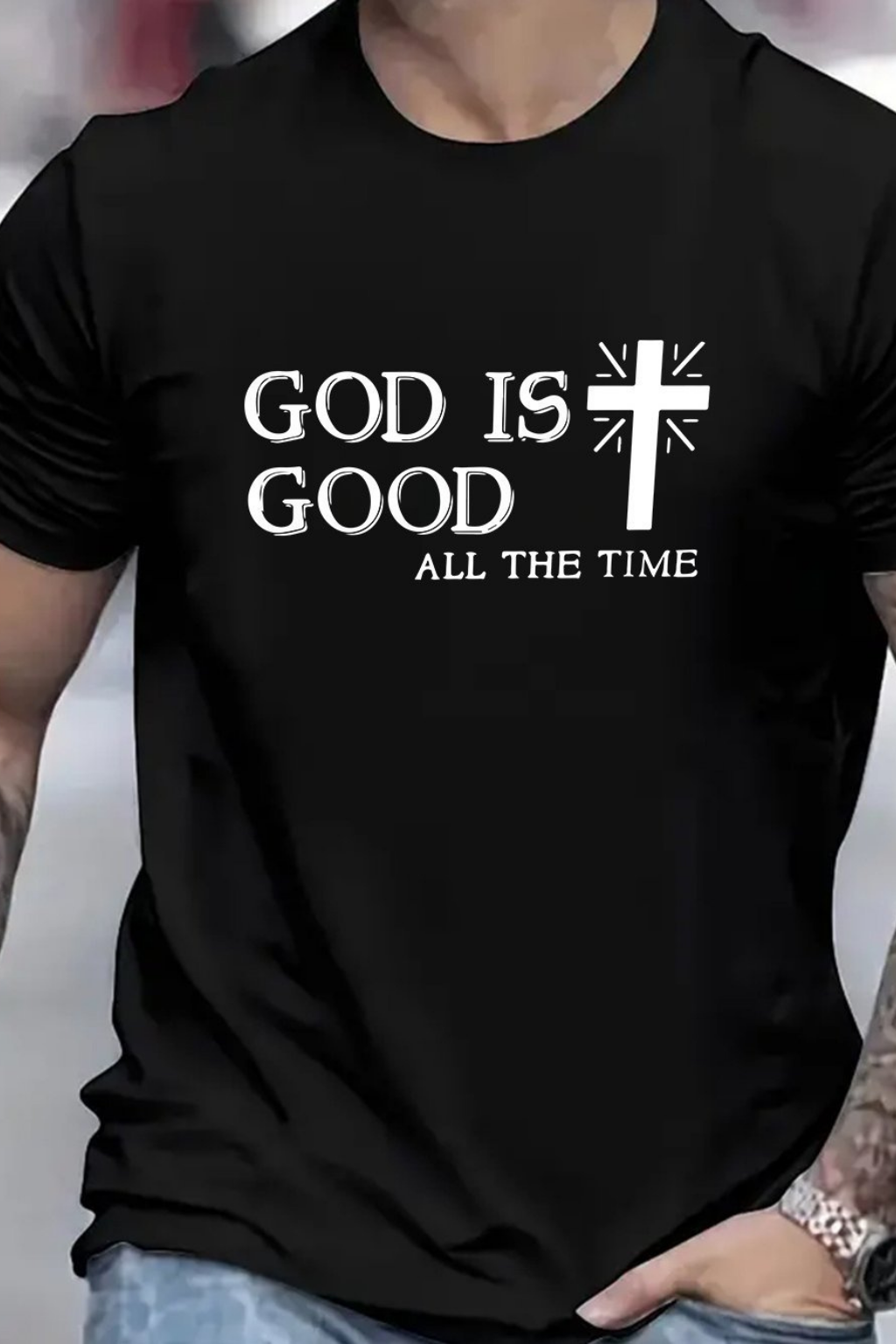 God's Grace Printed T-shirt, Men's T-shirt, Summer Casual Short Sleeved T-shirt