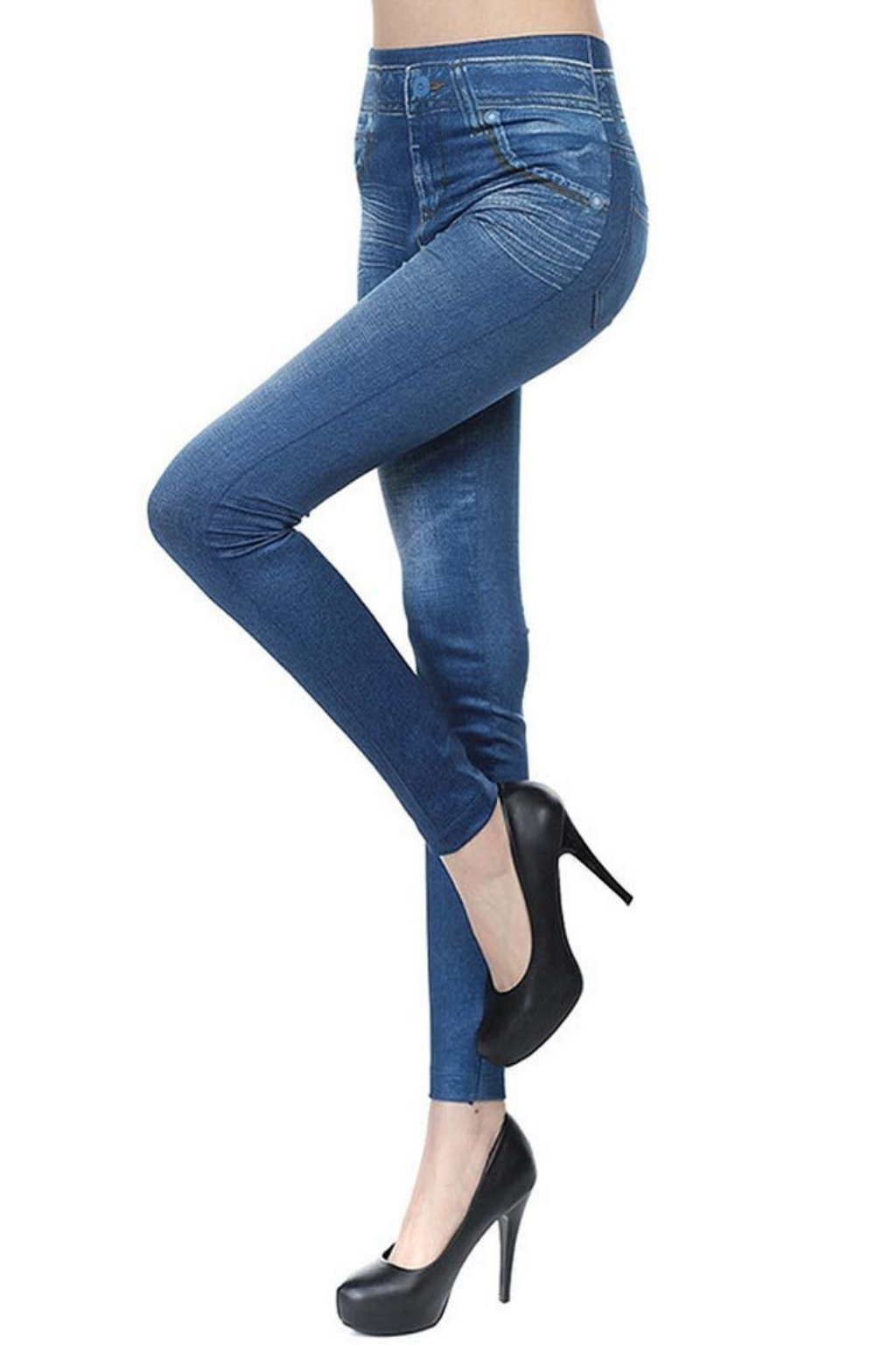 High Waisted Jeggings - Denim Leggings
