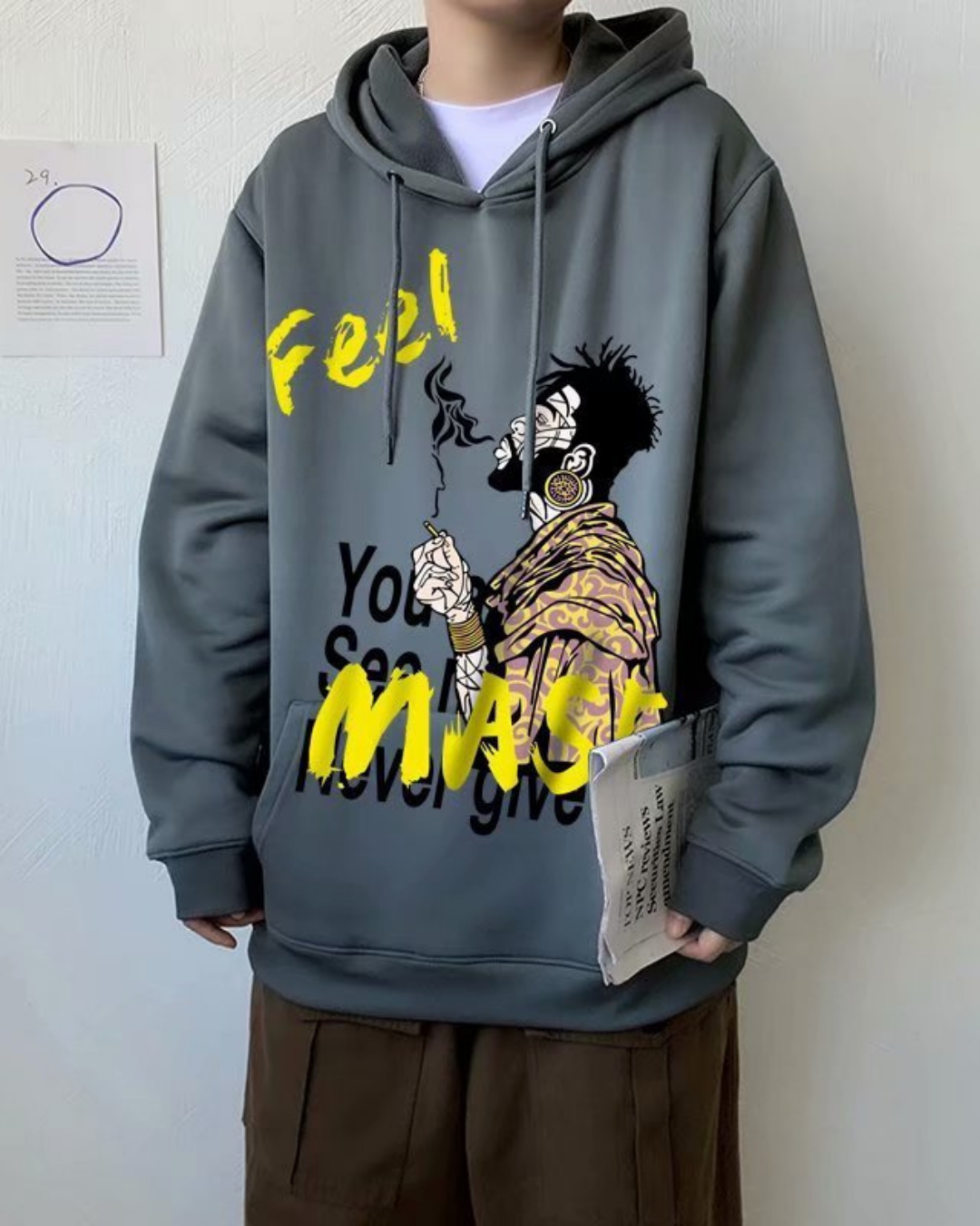 Polar fleece hooded sweatshirt