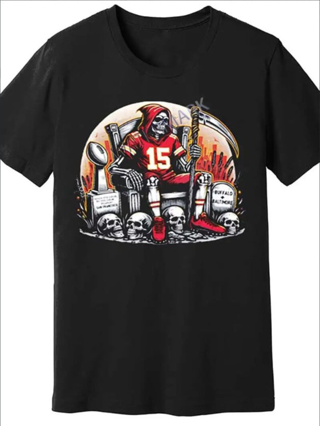 Large Size Men's KC Football Graphic Print Crew Neck Short-sleeved T-shirt, Casual Crew Neck, Slight Stretch, Knitted Fabric Suitable For All Seasons, Regular Fit