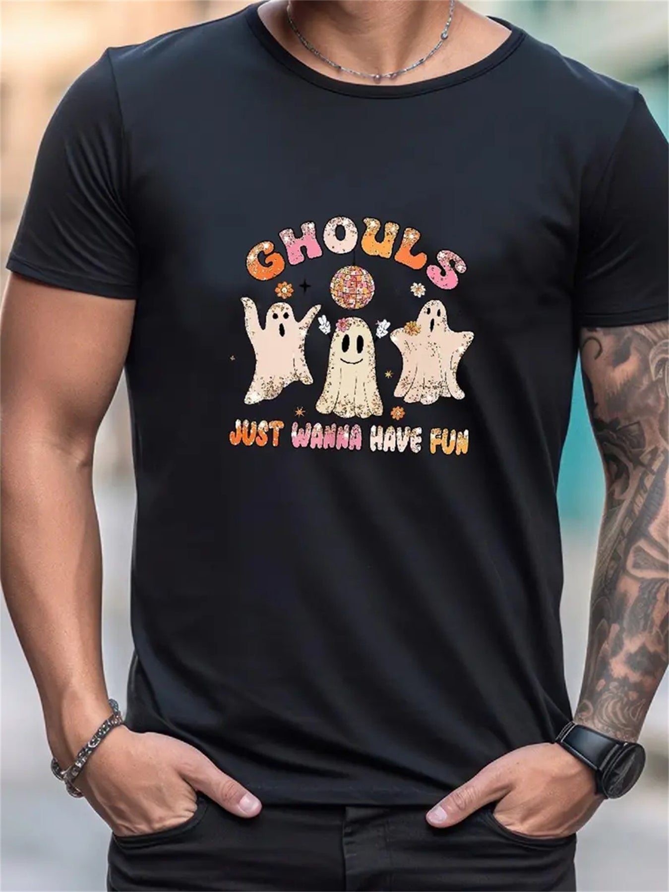 Men's Patterned Printed T-shirt, Summer Casual Short Sleeved T-shirt