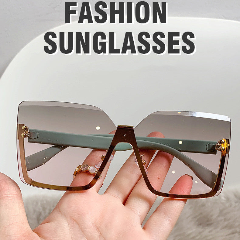 European And American Style Half Frame Metal Sunglasses Fashion