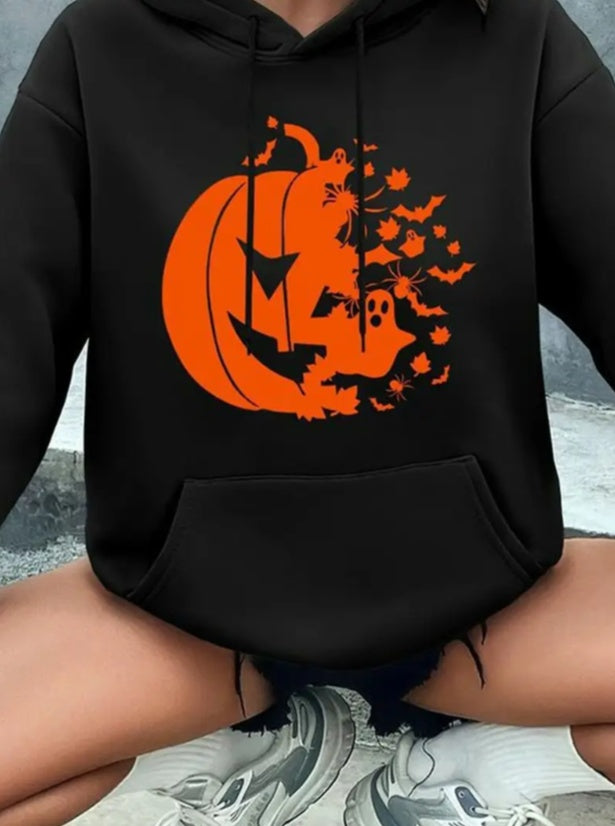 Trendy Halloween Pumpkin Hoodie