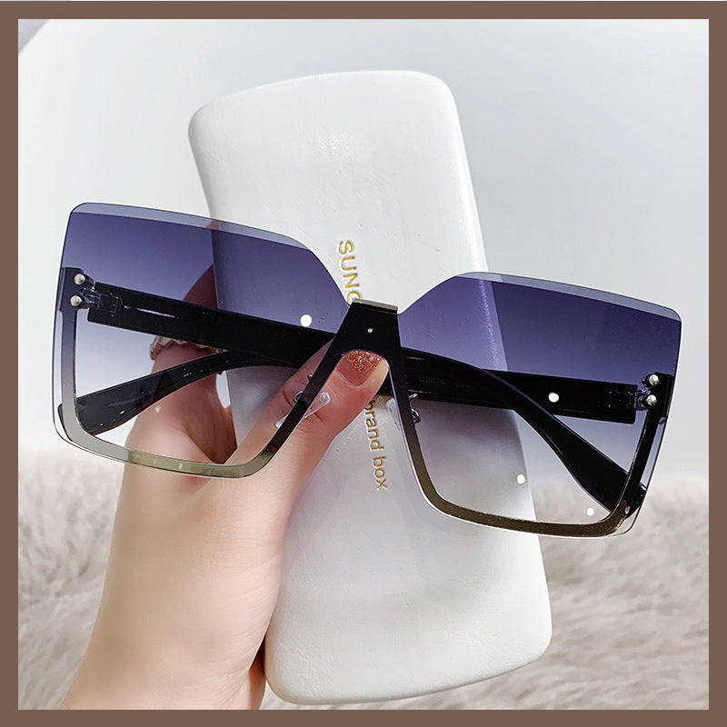 European And American Style Half Frame Metal Sunglasses Fashion