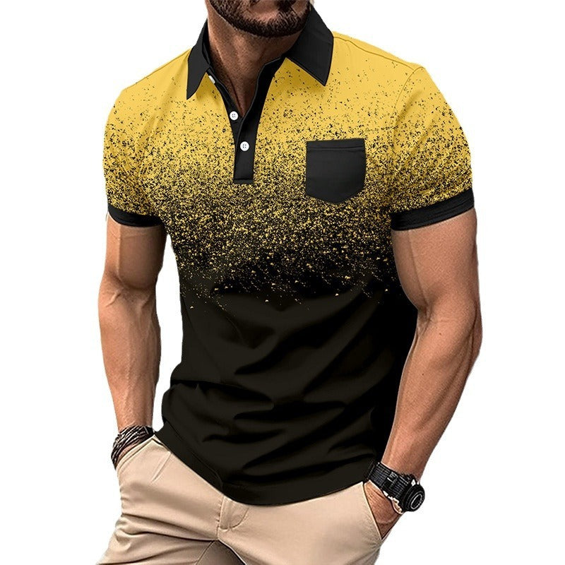 Men's Printing Dots Gradient Polo Shirt