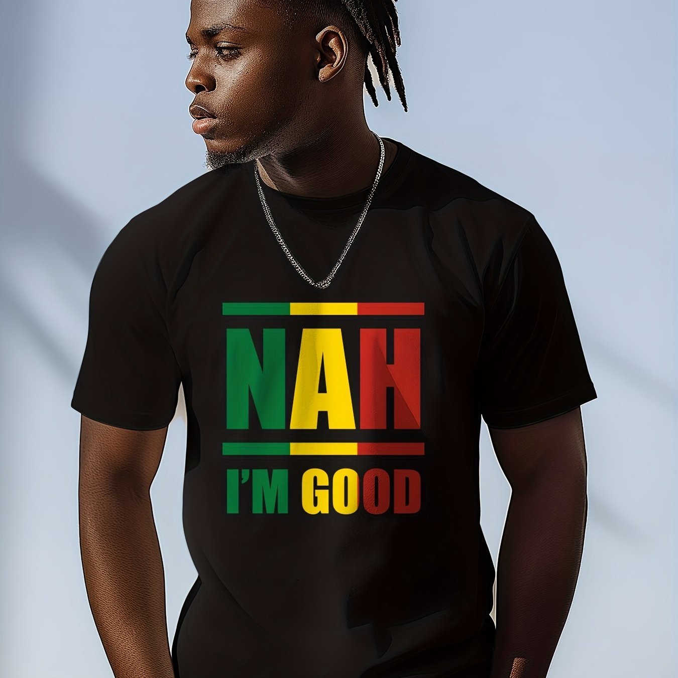 NAH I'm GOOD Color Printed Men's T-shirt Pattern T-shirt Men's Summer Clothing