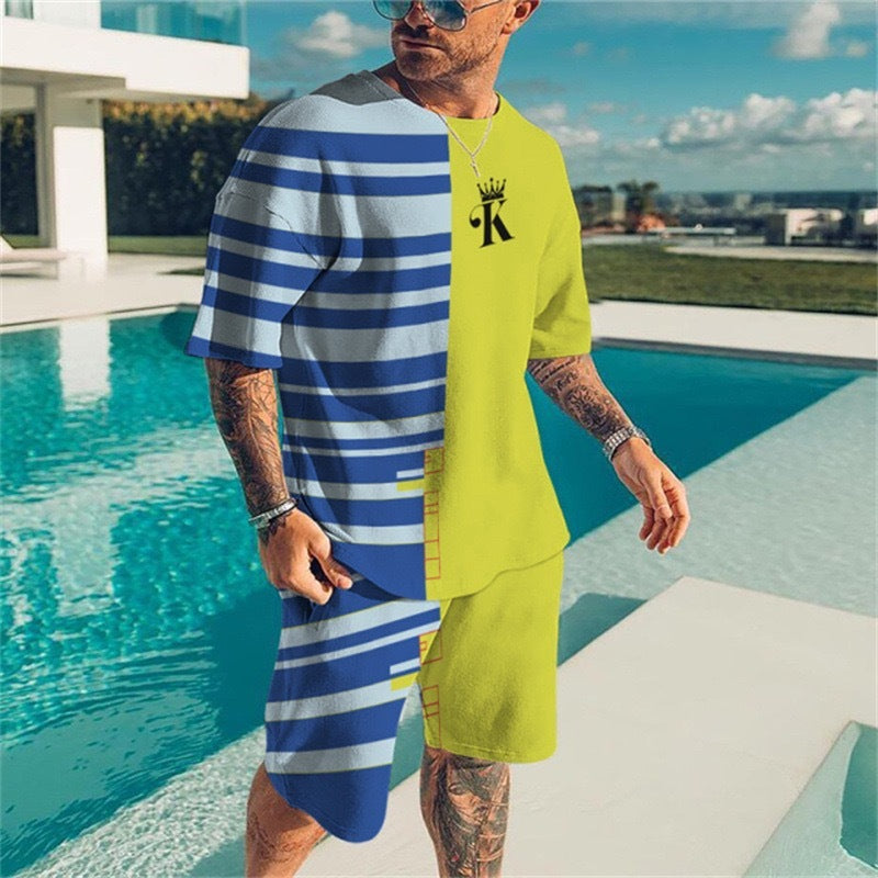 3D Digital Printed Round Neck Short Sleeves