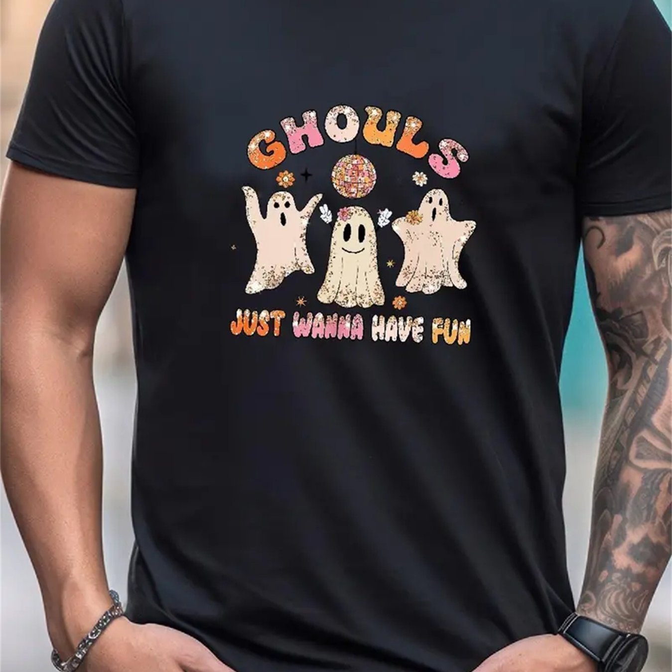 Men's Patterned Printed T-shirt, Summer Casual Short Sleeved T-shirt