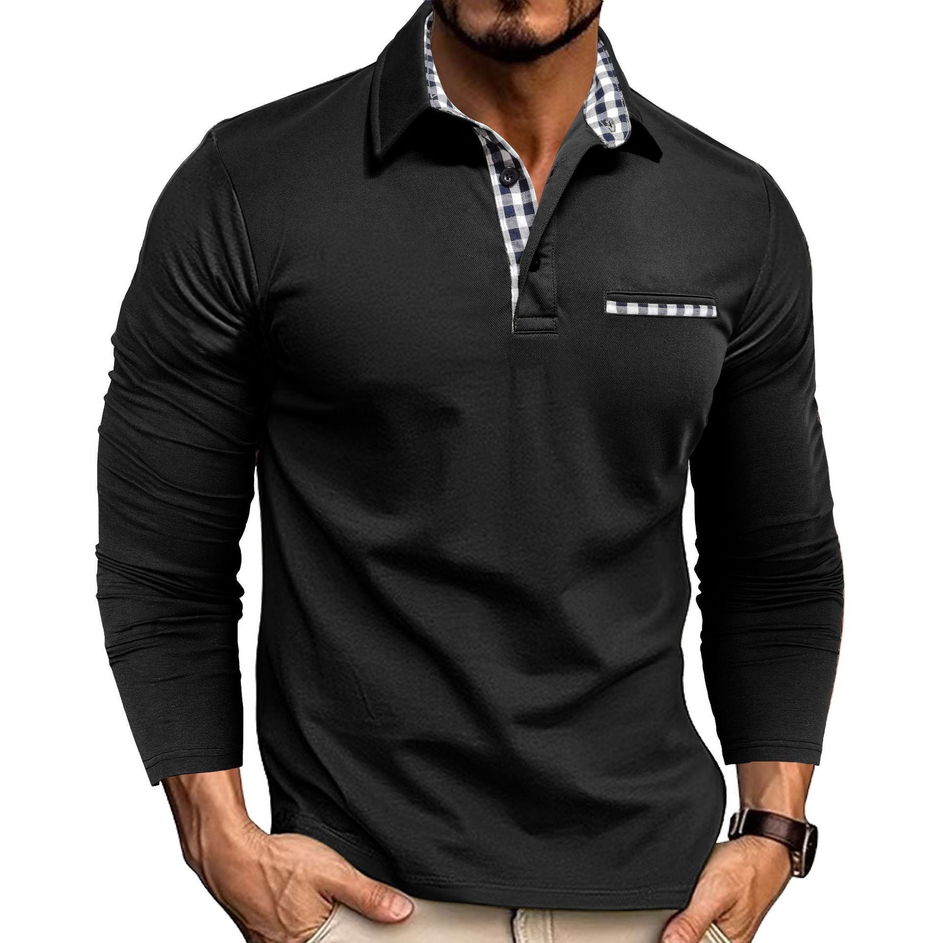 Men's Casual Fashion Colorblock Polo Shirt