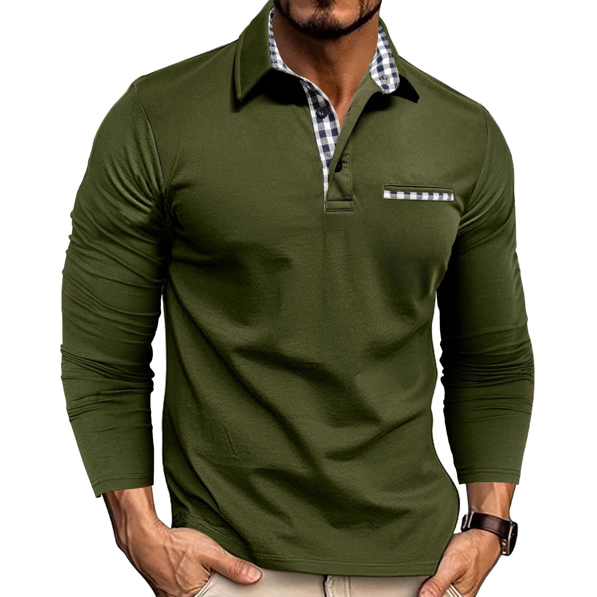 Men's Casual Fashion Colorblock Polo Shirt