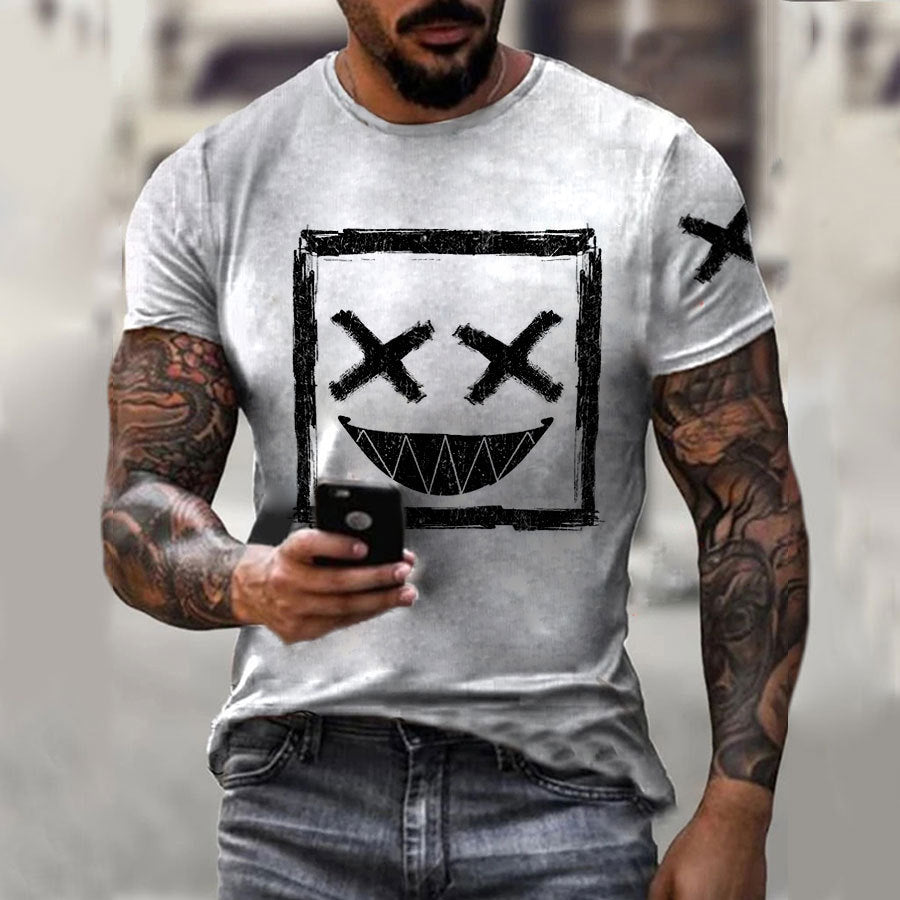 European And American Plus Size Men's 3D Printing Short-sleeved T-shirt