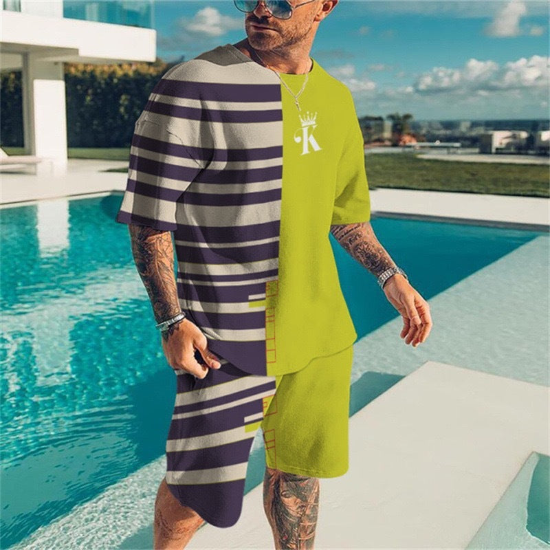 3D Digital Printed Round Neck Short Sleeves