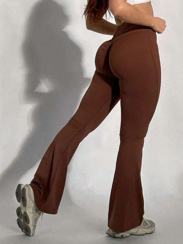 New peach yoga high waist hip lifting leggings and flared pants