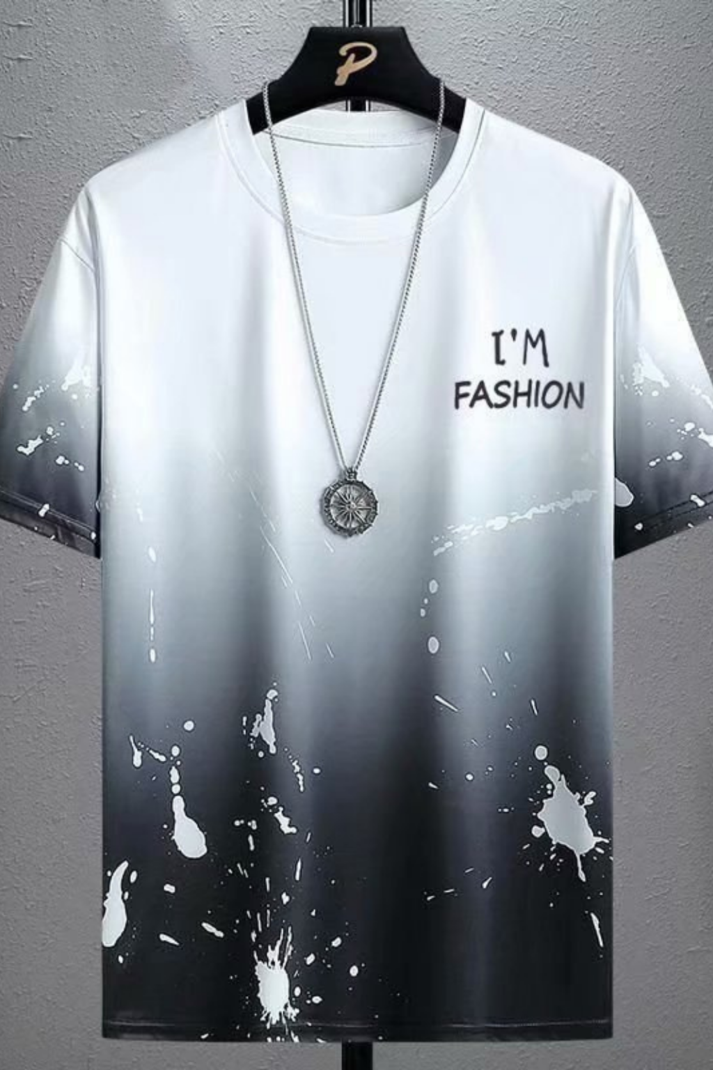 Gradient Half-length Sleeve Versatile Casual T-shirt