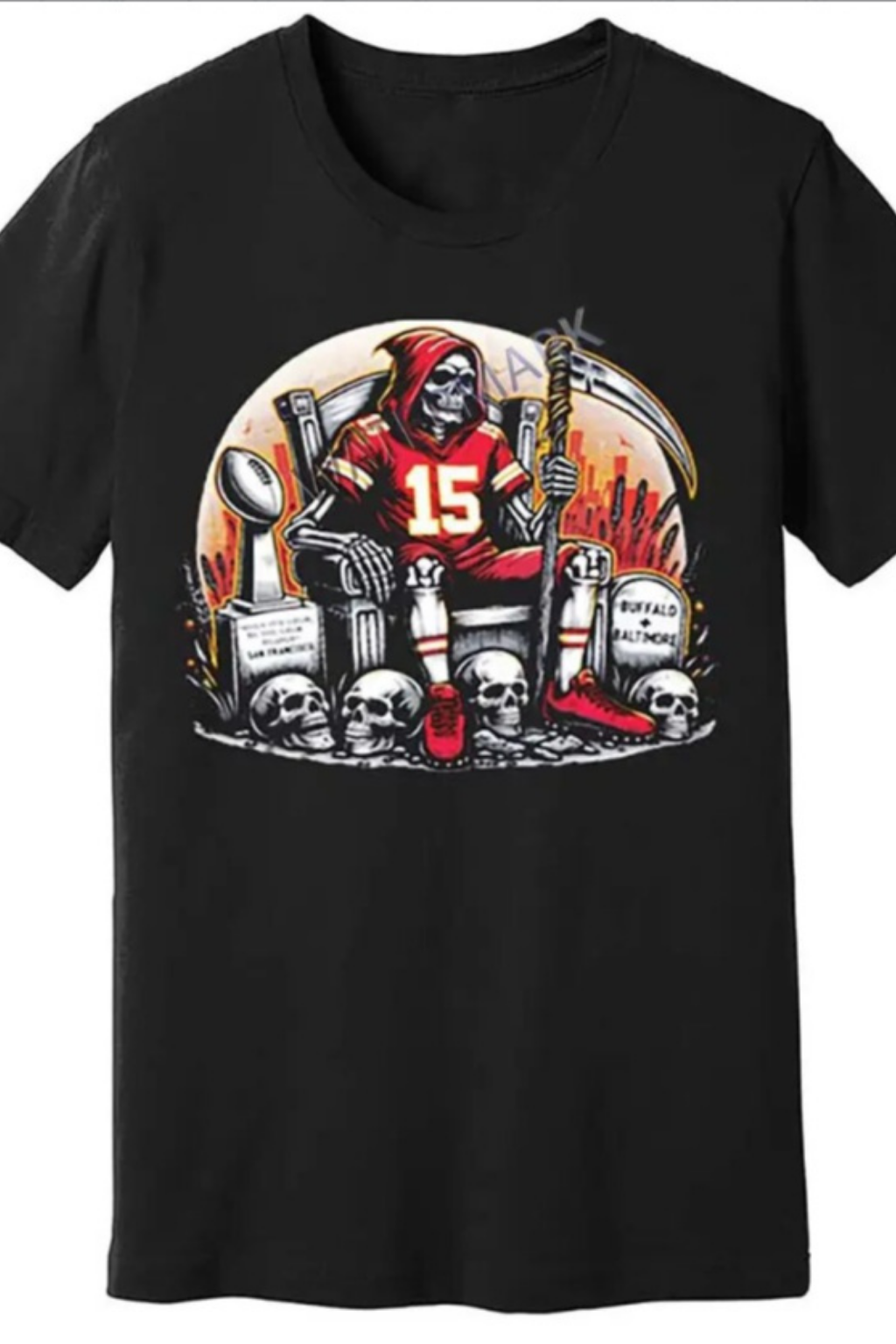 Large Size Men's KC Football Graphic Print Crew Neck Short-sleeved T-shirt, Casual Crew Neck, Slight Stretch, Knitted Fabric Suitable For All Seasons, Regular Fit