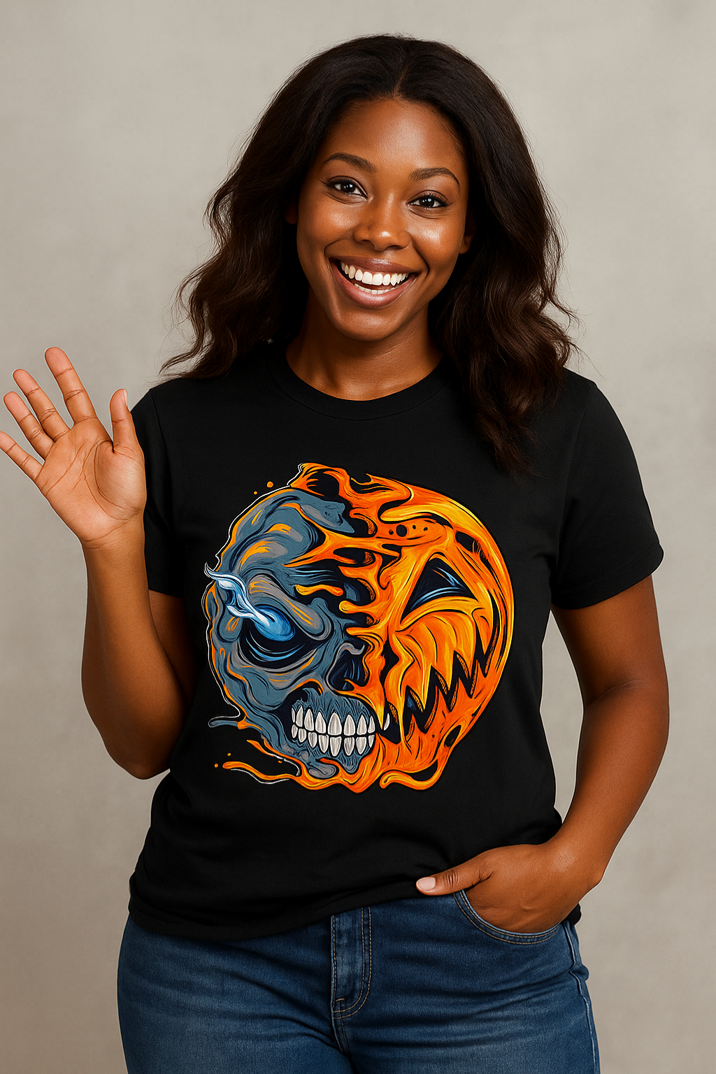 Unisex Patterned Printed T-shirt, Summer Casual Short Sleeved T-shirt